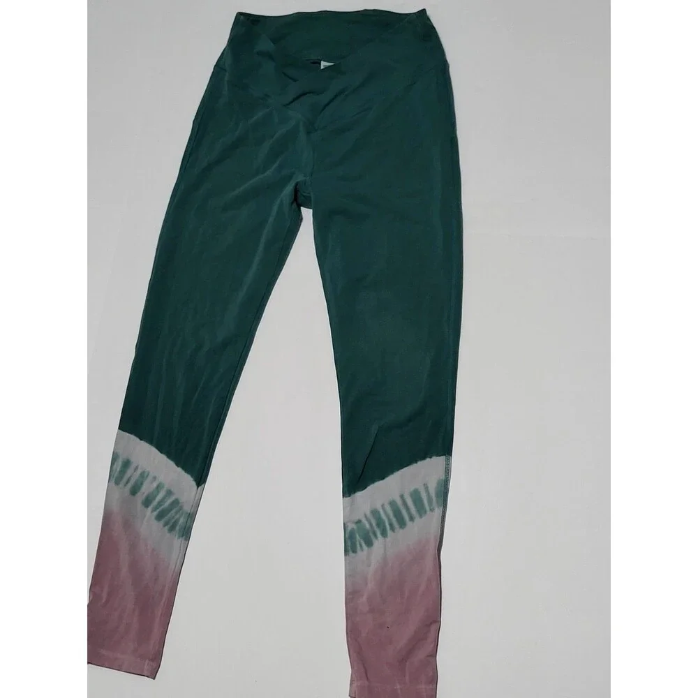 3) Pink/ Absolutely Fit  /Danskin  Tights Pink Green And Gray Size Youth Medium